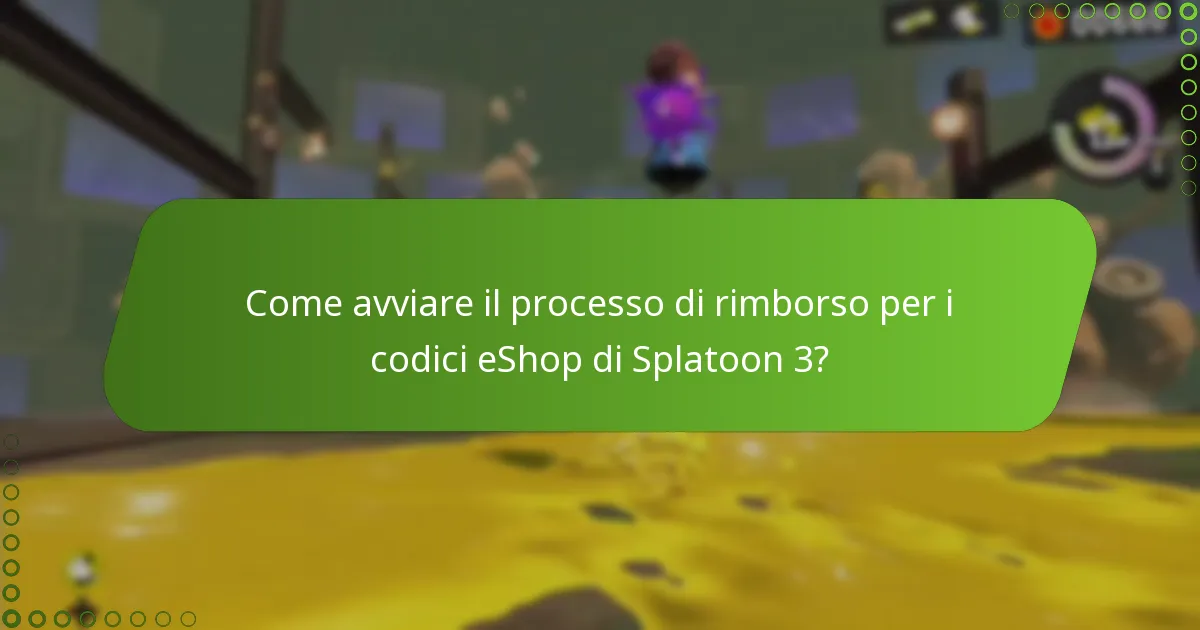 Come avviare il processo di rimborso per i codici eShop di Splatoon 3?